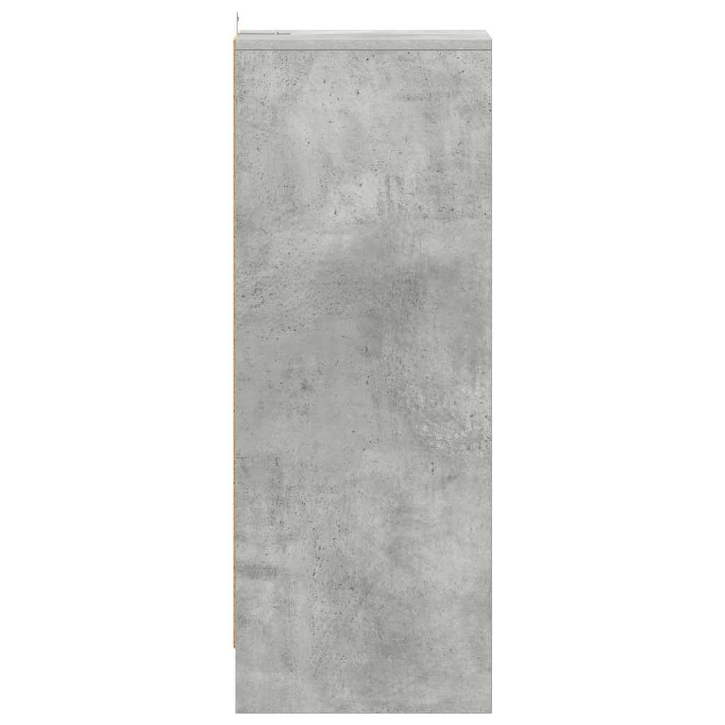 Zapatero de madera (31,5 x 35 x 90 cm, 6 compartimentos), color gris