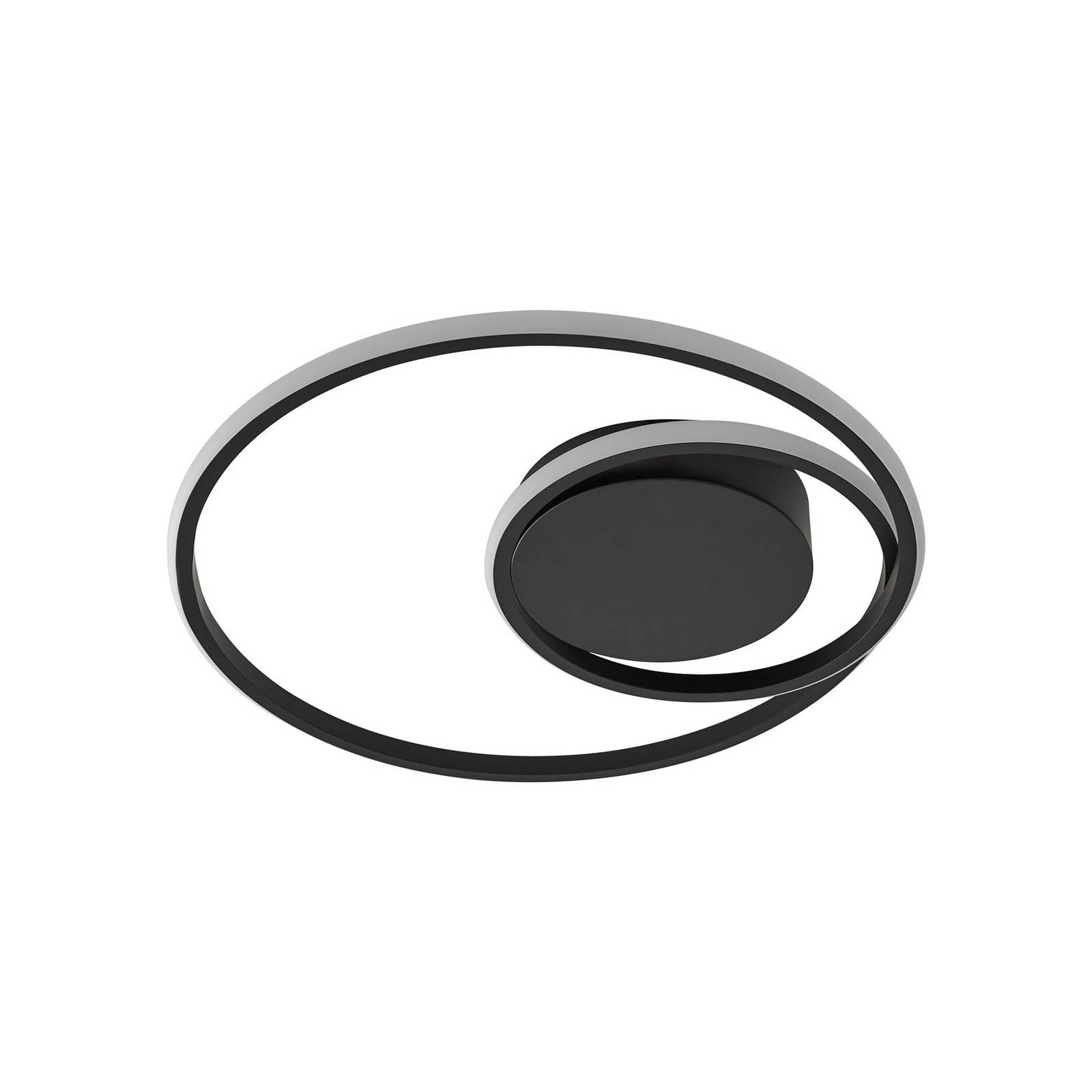 Lindby Bombillas LED lámpara de techo en negro, plafón redondo | lámpara de salón, moderno, 3000 k blanco cálido, de aluminio para comedor, pasillo, sala de estar, salón