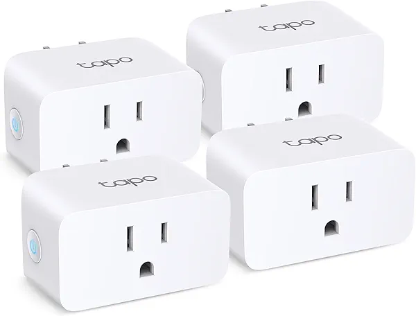 TP-Link Tapo Smart Plug Mini, Matter Compatible, Compatible with Alexa, Google Home & Samsung SmartThings, Energy Monitoring, 15A, UL Certified, 2.4G Wi-Fi Only, Tapo P110M(4-Pack)