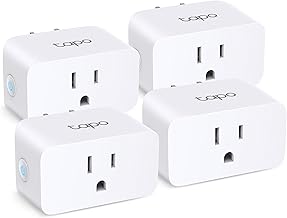 TP-Link Tapo Smart Plug Mini, Matter Compatible, Compatible with Alexa, Google Home & Samsung SmartThings, Energy Monitoring, 15A, UL Certified, 2.4G Wi-Fi Only, Tapo P110M(4-Pack)