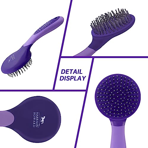 Harrison Howard Escova de crina e cauda de cavalo – Escova profissional, desembaraçador equestre, an