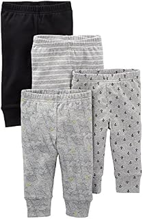 Simple Joys by Carter's Baby Boys' 4-Pack Pant, Black/Gray/Dino/Anchor, 0-3 Months
