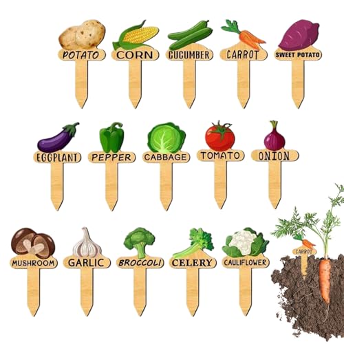 Ruwshuuk Étiquettes de Jardin | 15 Marqueurs de Jardin pour d'Extérieur,Accessoires Réutilisables pour Serre et - Étiquettes pour Potager surélevé