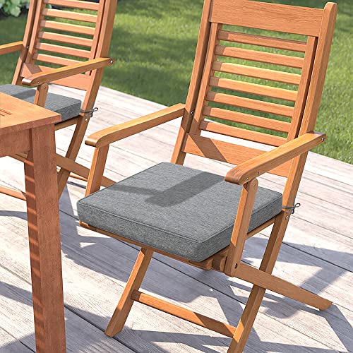 Magpie Fabrics 18"X18"X2.5" Square Corner Seat Cushion, 2 Pack, Indoor/Outdoor Waterproof Weather Resistant Universal Seat Cushions Chair Pads, For Patio Garden Dining Office Floor (Heather Grey) #TOP1