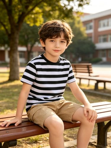 Image of Magic Park 6M-14Y Kid Striped T-Shirt Boys Cotton Tee Basic Top