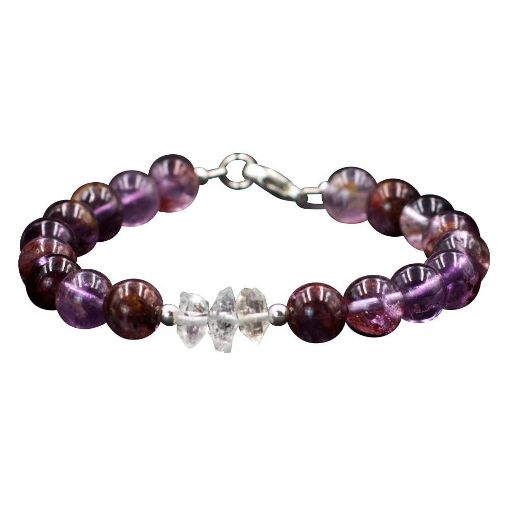 Auralite 23 and Herkimer Diamond Bracelet - Empowers you with knowledge and wisdom