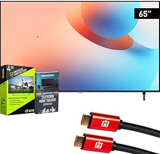 Panasonic TV-65W95AP W95 65 inch Mini LED 4K UHD Smart Fire TV (2024) Bundle with 4 YR CPS Enhanced Protection, 2X 4K HDMI Cable & Deco Gear Complete Home Theater Beginner's Guidebook