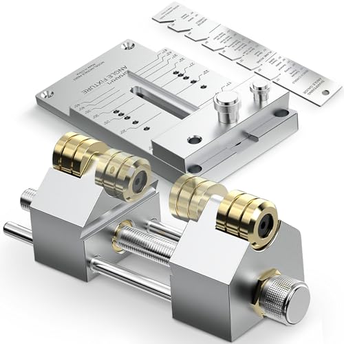 WEWEAL Chisel Sharpening Jig Kit, Heavy Duty Precise Honing Guide with Adjustable Angle Fixture and Angle Gauge, All Metal Sharpening Fine Tools for Woodworking Chisels and Planes (5/32" to 3")