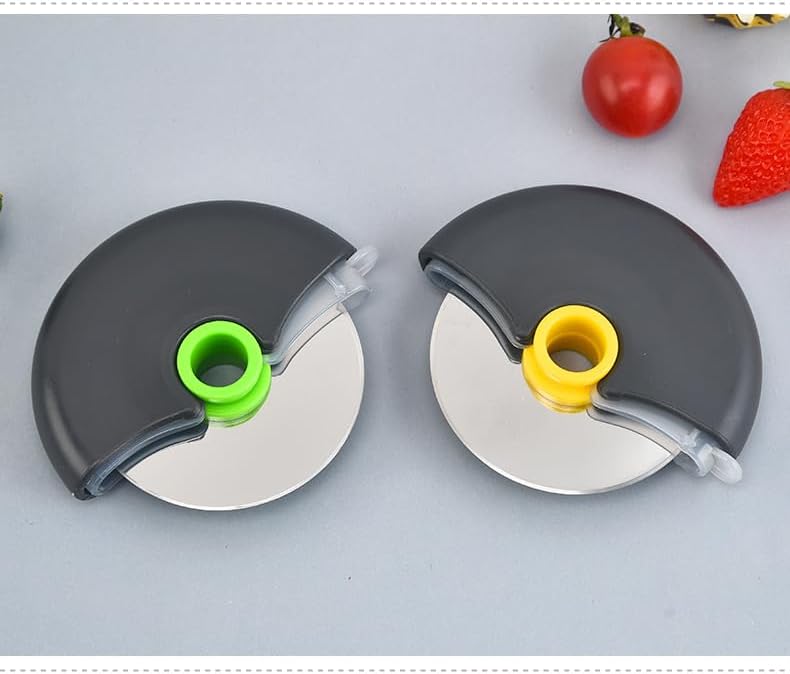 Pizza Slicer with Protective Sheat (Yellow)