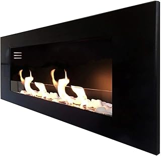 Kaminbau Mierzwa Gel Fireplace Ethanol Fireplace Wall Fireplace Model TCP incl. Safety Glass Burner Cans Decorative Stone Set and Stainless Steel Flame Extinguisher Choice of Colours