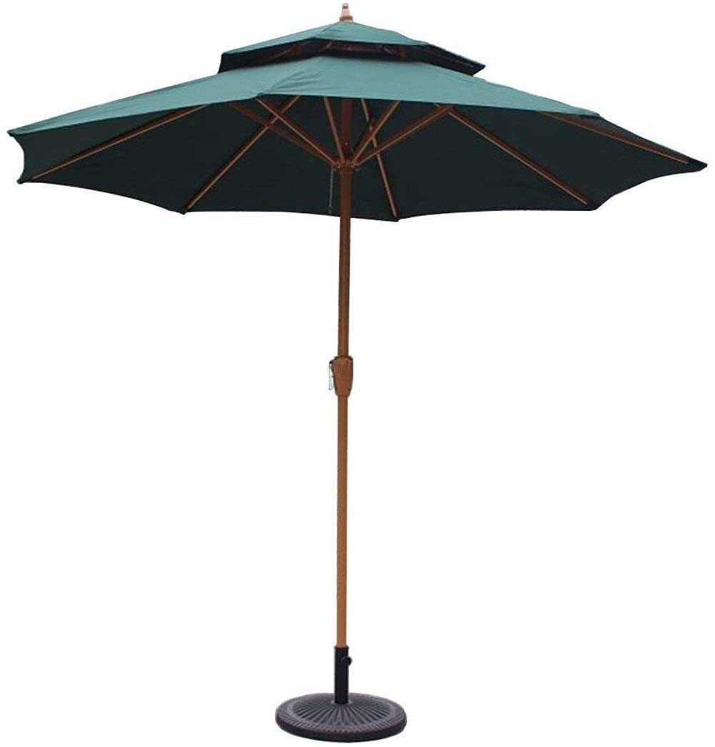 SaryEdge Outdoor Garden Parasols 9ft / 270cm Parasols Double Top Garden Patio Umbrella with Crank Handle, Sun Shade Waterproof Protection for Terrace, Balcony, Pool,A-Off