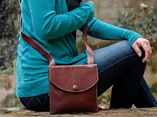 Simple Crossbody Handbag Small Women Men Festival Bag Ethical Eco-Friendly Handmade Purse 100% Genuine - Image 3