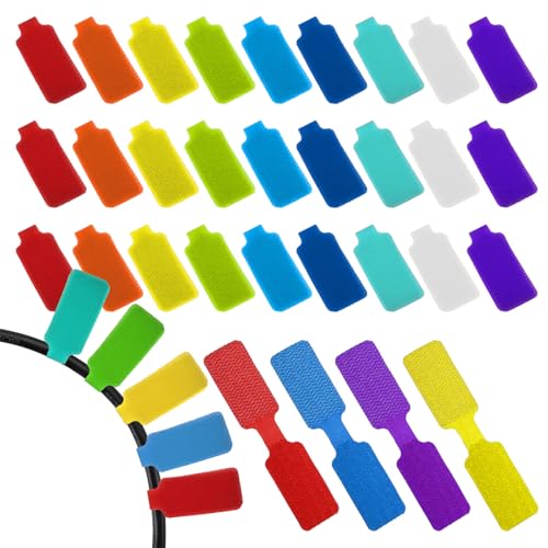 36Pcs Cable Labels Multi-Color Cable Cord Labels Write On Cordlabels, Cable-LabelsTag, Cable-Markers, Cablelabels Tags Write on Cable-Tags Plug Label for Cable Management, Identification(2 * 4.5cm)