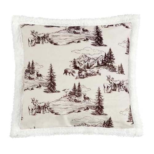 Image of Paseo Road Indigo Hill by HiEnd Accents White Pine 18x18 Cabin Throw Pillow