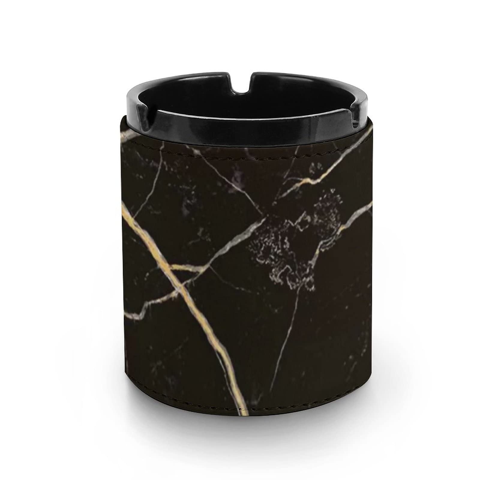 Amazon.co.jp: 大理石 マーブル 黒と金灰皿 タバコ灰皿 車用灰皿 本革  