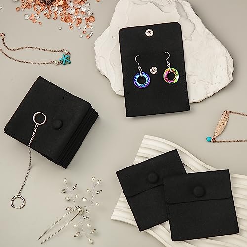 Bolsa de joyería de microfibra de lujo con divisor para proteger collares elegantes, 8x8cm 8