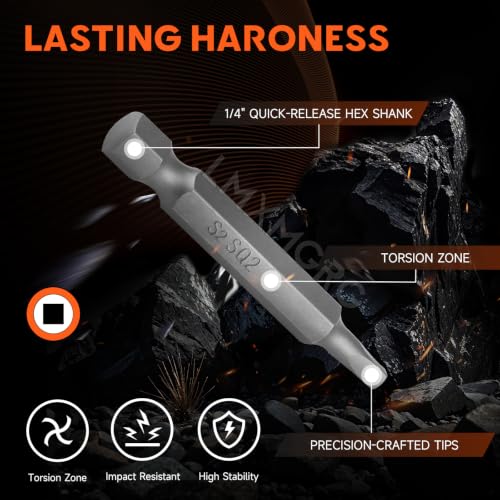 Image of 7PCS Magnetic Square Head Screwdriver Bits(50mm) SQ1 SQ2 SQ2.75 SQ3 SQ4 SQ5 Portable Multi-Purpose Screwdriver Set for Home, Work, DIY