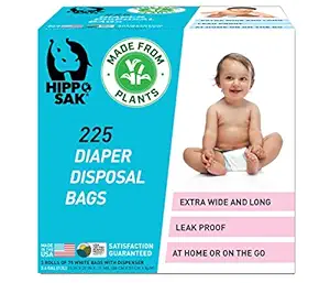 Hippo Sak Plant-Based Diaper Disposal Bags, 225 Count