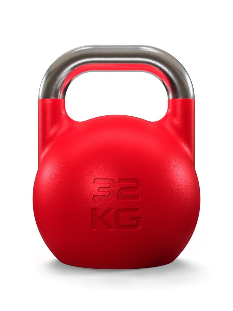 Atletica Competition Kettlebell | 32 kg | czerwony | żeliwo sferoidalne | jakość studyjna I subtelne logo | kod koloru dla łatwej obsługi I trening funkcjonalny całego ciała