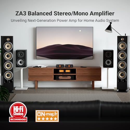 Image of Fosi Audio ZA3 Balanced Stereo Amplifier Home Audio Component Mini 2 Channel Mono Amp TPA3255 for Subwoofer Desktop Home Theater Bookshelf Tower Floorstanding Passive Speakers with 48V Power Supply