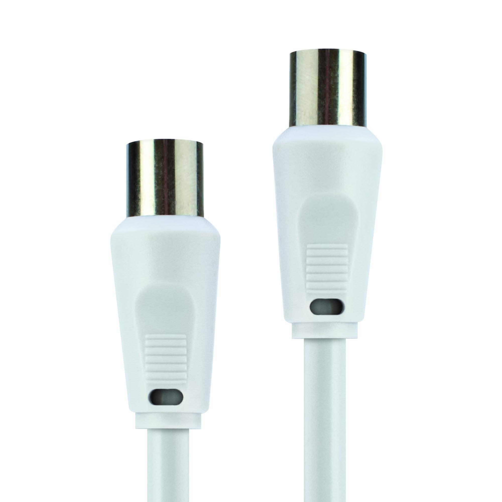 Status 5 Metre Male to Male Aerial Coaxial Lead, White 5mm TV Cable (S5MTVLEAD1PK6)