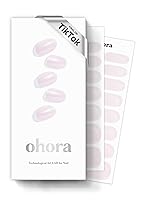 Vista 1 de ohora Semi Cured Gel Nail Strips (N Glazed Donut) - White, Solid, Works with Any UV/LED Lamps, Salon-Quality, Long Lasting, Easy to Apply & Remove