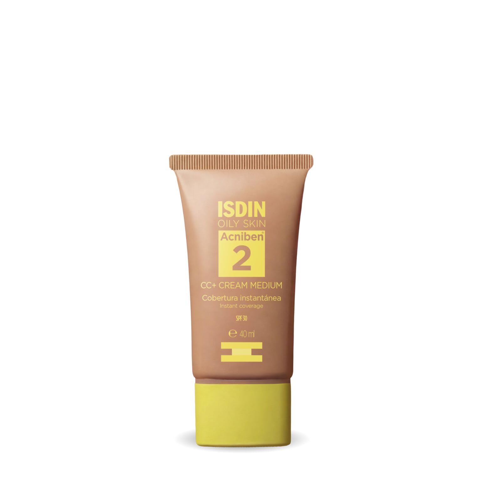 ISDIN Acniben CC+ CREAM SPF30 - Copertura idratante anti-imperfezioni per pelli grasse o con tendenza acneica, opacizza e idrata istantaneamente - 40 ml