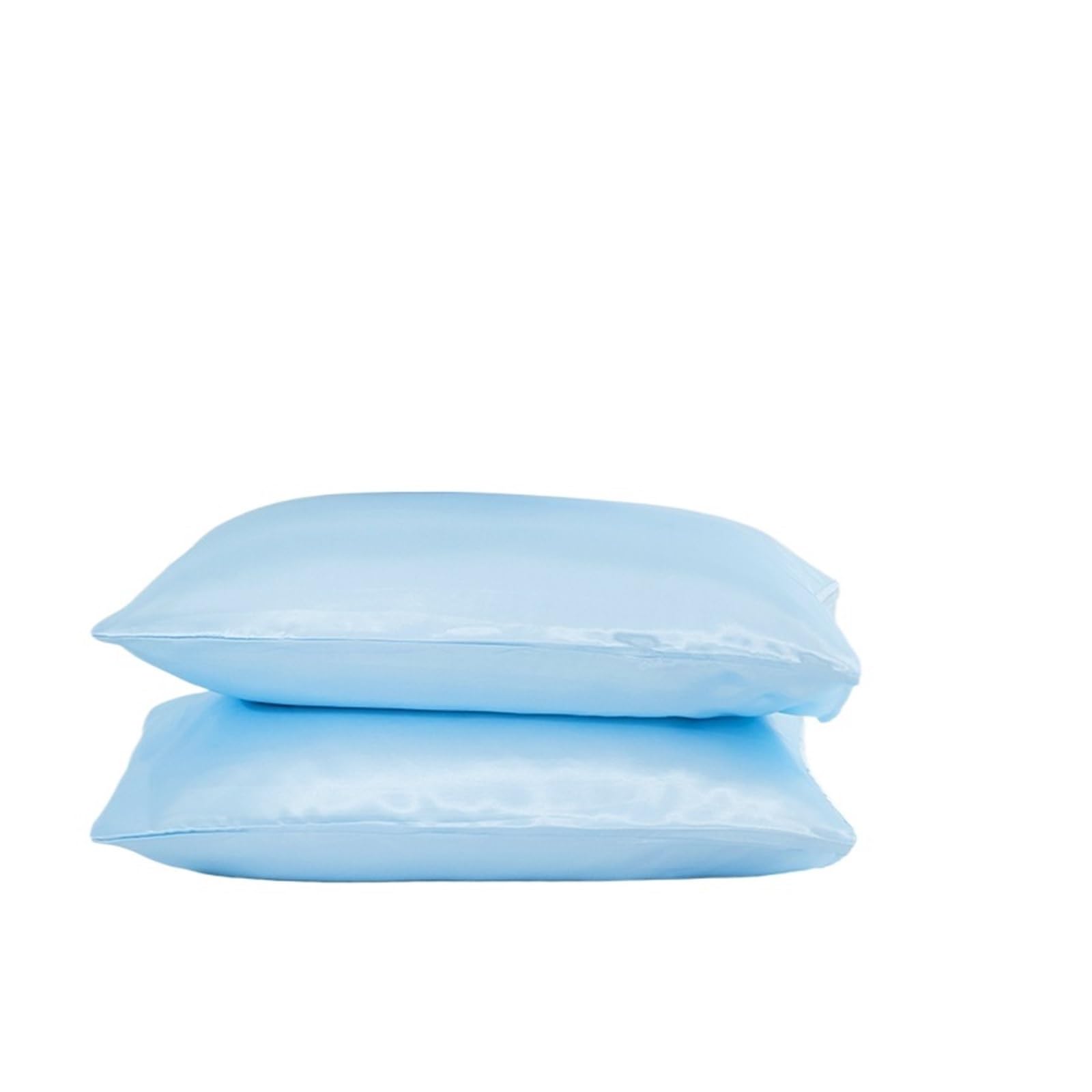 LYXYGMV 1Pc Full Queen King Satin Silk Pillowcase Pillow Case Cover Bedding For the Bedroom(Light blue,51x102cm(20x40inch))