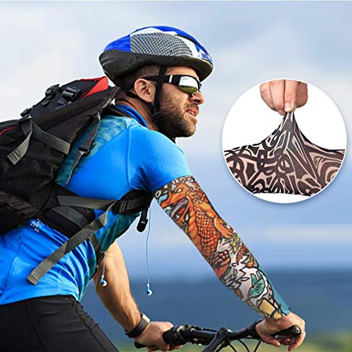 Image of YARIEW 6Pcs Arm Sleeves Fake Tattoos Sleeves to Cover Arms Sun Protection Sleeve Covers for Men and Women (Set 6)
