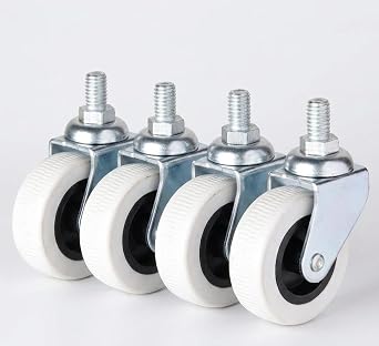 HTS 322 Dönerli Vidalı Mobilya Tekerleği 52 mm - 35 kg Taşıma Kapasiteli PVC-PP İç Mekan Sehpa ve Ofis Tekeri, 3/8 İnç Vida Çapı - 4 Adet
