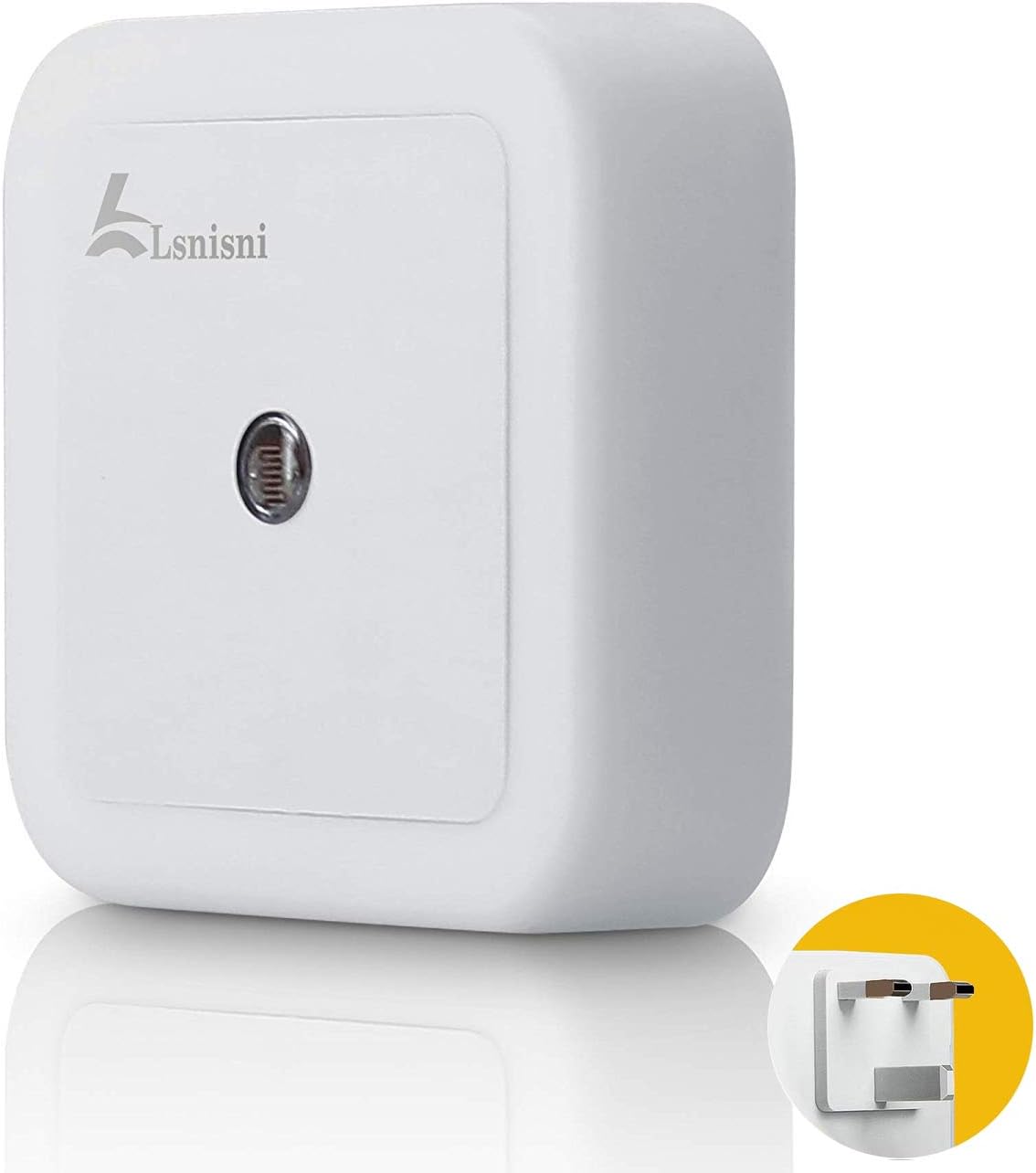Lsnisni LED Night Light Plug in Induction Night Light Lamp with Smart Sensor Dusk to Dawn Automatic On/Off Ideal Nightlight for Bedroom Bathroom Hallway Stairs Kitchen Pantry (UK Plug-1 pcs)