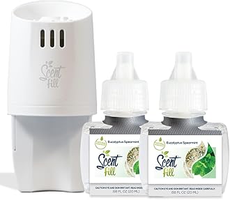 Eucalyptus Spearmint Plug in Air Freshener, Scented Oil Refills, 2 Refills + Diffuser