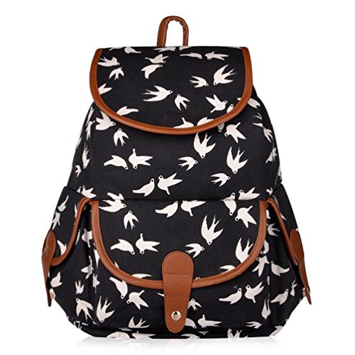 Preisvergleich Produktbild Leefrei casual Canvas Damen Herren Rucksack Daypack Backpacks Wanderrucksack Schulrucksack (Schwalbe1)