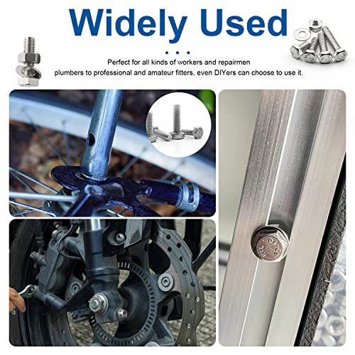 Nindejin 552Pcs M3 M4 M5 M6 Hex Head Bolts And Nuts Set, 304 Stainless Steel External Hexagonal Bolts Set With Nuts And Washers, Heavy Duty Hex Head Cap Bolts And Nuts Kit With Storage Box #TOP5