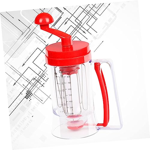 Manual Cake Batter Dispenser and Dough Mixer Handheld Pancake Funnel Tool for Crepes Muffins Red Baking Kitchen Gadget for Home Use - Image 3