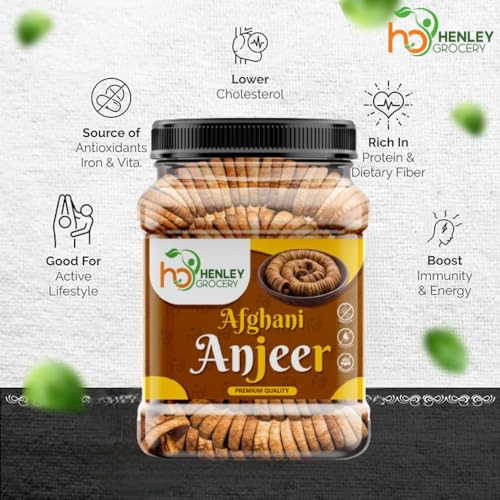 Image of HENLEY GROCERY Premium Dried Afghani Anjeer I Healthy Dry Fruit Dried Figs | Figs Dry Fruits Anjir Dry Fruits Anjeer Big and Soft (500g)