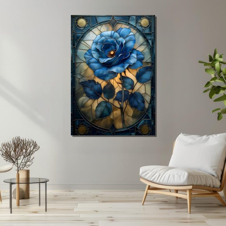 Décoration intérieure moderne de peinture abstraite au trait