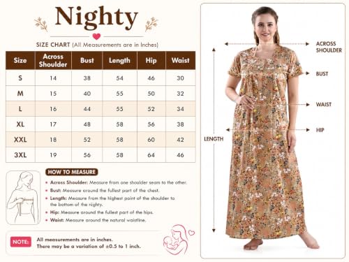 Image of AV2 Women Printed Cotton Nightwear Nighty Maxi 7104