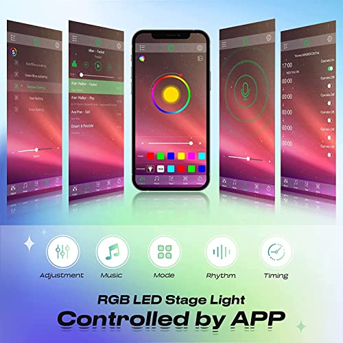 Stage Lights, 36Led 3 In 1 Bluetooth App Control Led Par Lights, 6 Models Dj Party Lights With 16 Million Colors & Timing Uplights For Events #TOP1