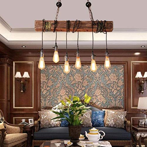 Chandelier suspendu reglable 6*E27 pour un eclairage retro industriel - 2