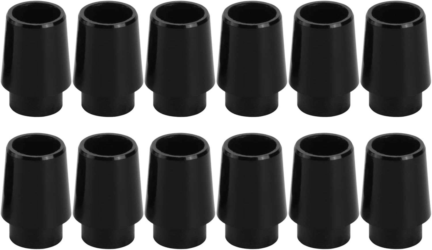 Labriciyon 12 Pcs Black Golf Ferrules Compatible with Irons 0.355 Inch Tip Irons Shaft Golf Club Shafts Sleeve Adapter