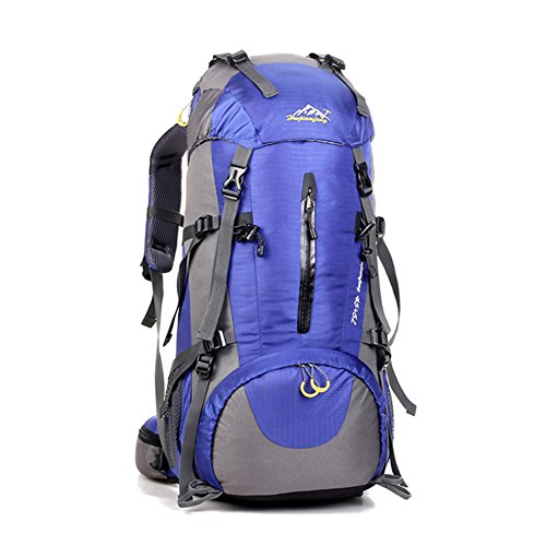 UMEICOOL 50L Impermeable Macutos de senderismo Gran Capacidad Montañismo Daypack Deporte Al Aire Libre para Viaje Acampar Deporte Senderismo Camping Pesca Esquí Mochila (azul)