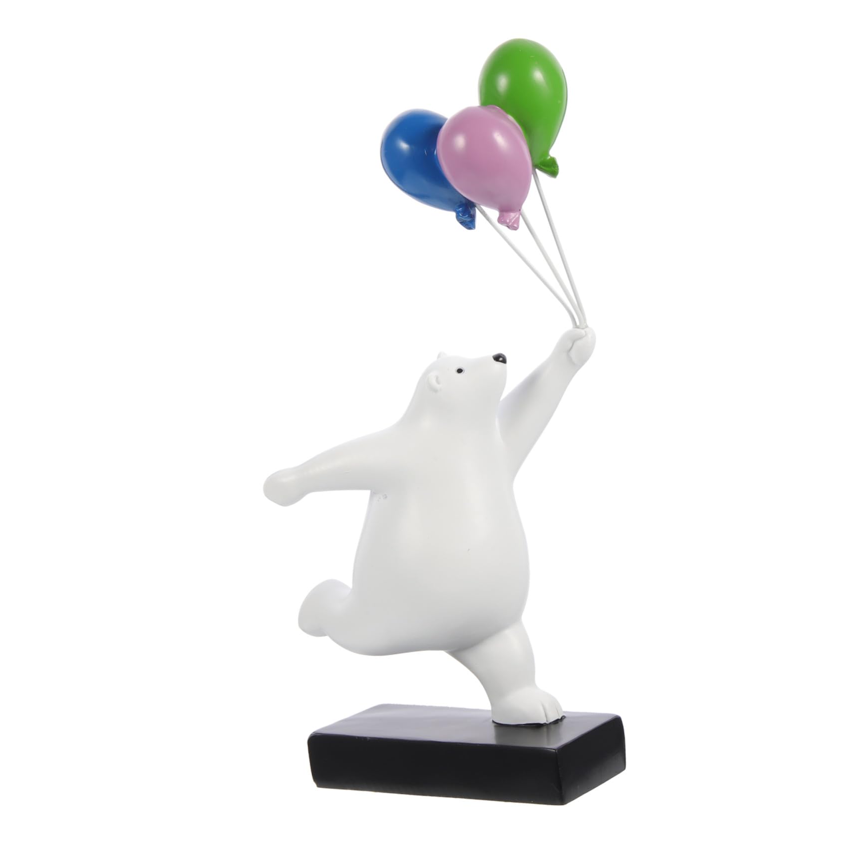 Scultura Orso in Resina a Forma di Palloncino, Decorazione da Tavolo Realistica e Vivid, Ornamento Cartone Animato per Arredo Camera e Foto Prop