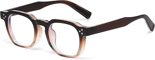 Miniatura 18 de AIEYEZO Lentes retro de luz azul para hombres y mujeres, anteojos cuadrados con marco grueso, gafas de computadora vintage de moda Negro,Negro
