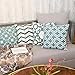 baibu Pack of 4 Embroidered Throw Pillows Covers, Decorative Teal Throw Pillow Case Turquoise Cushion Cover for Couch Sofa 18x18 inch/4PCS