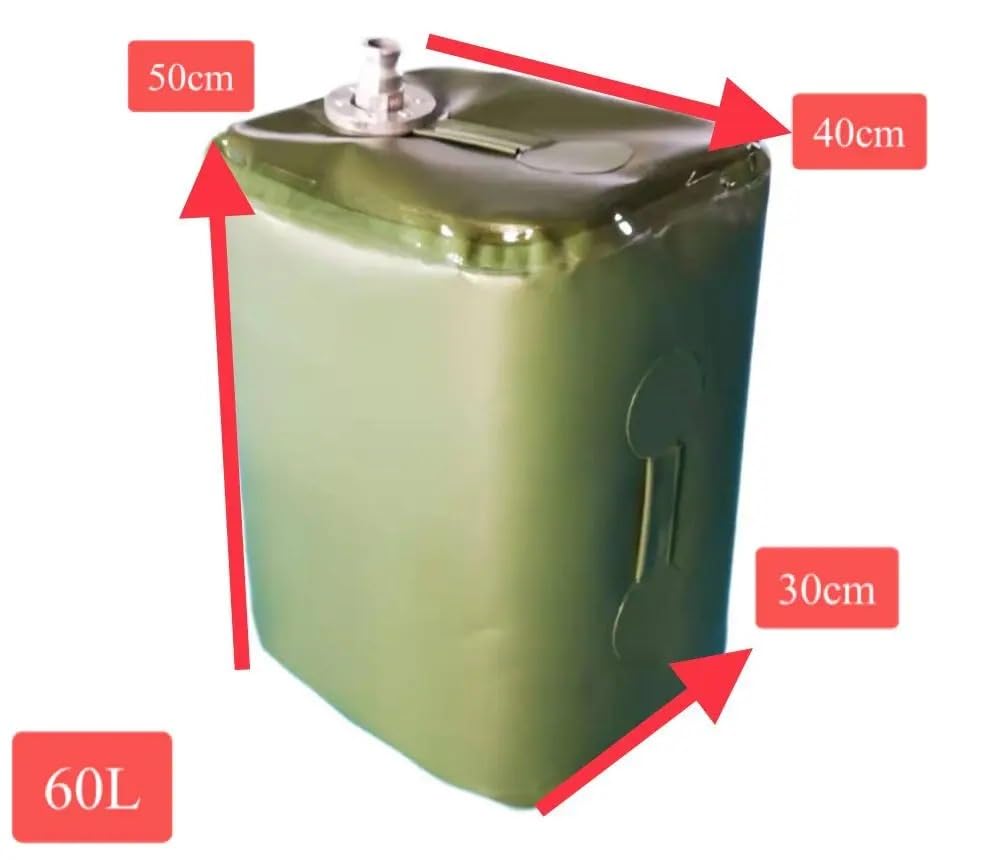 Bidón de Combustible de 60L, Color Verde Militar, de TPU, portátil, extraíble, Plegable, con Software, para Gasolina y diésel, Gran Capacidad, Tanque de Combustible Engrosado, bidones.