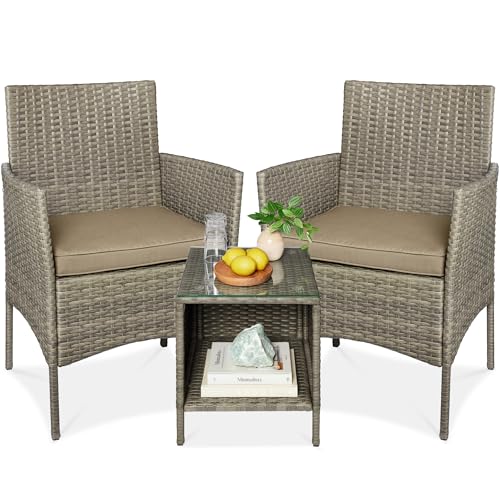 Best Choice Products 3-Piece Outdoor Wicker...