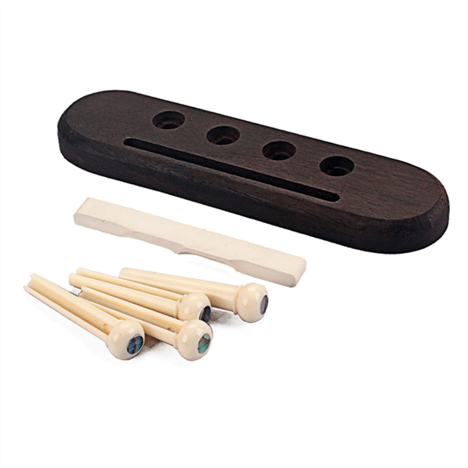 Parti di ricambio chitarra 1 Set Rosewood Guitar Bridge E 1 Sella 4 Net Ukulele Accessory Part