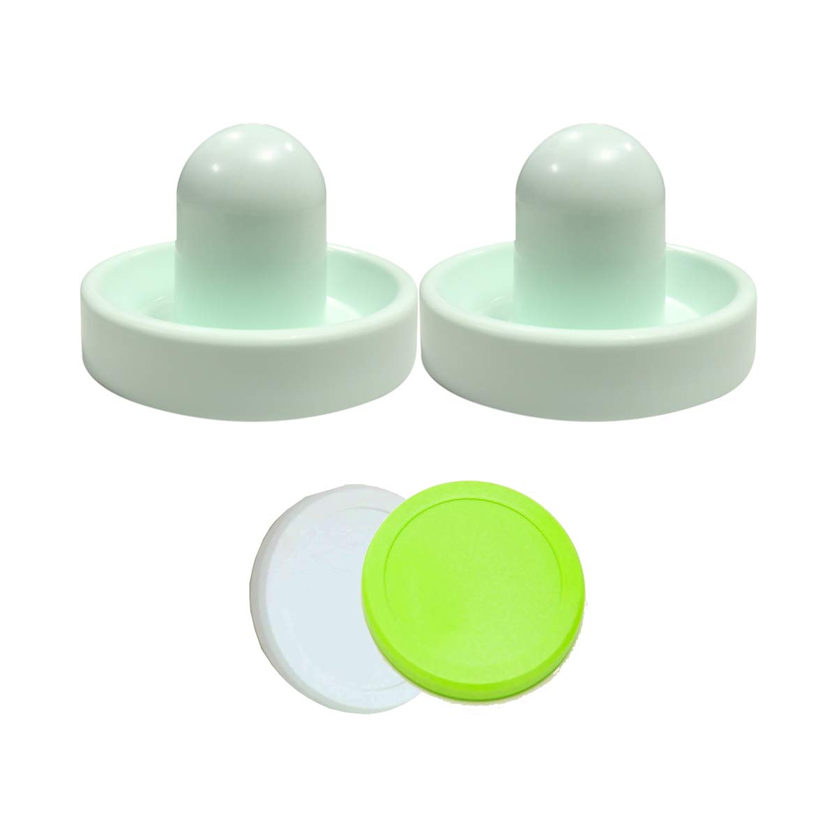Dynamo Air Hockey Mallet Set with 2.5 Inch Green & White Pucks