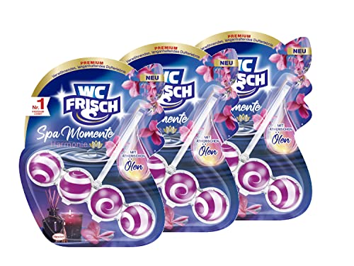 WC FRISCH Spa Momente Harmonie Toilettenstein (3x50g), WC Duftspüler mit luxuriösen, ätherischen Ölen, WC Stein für ein verwöhnendes & langanhaltendes Dufterlebnis